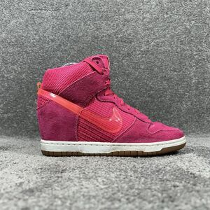 Nike Dunk Sky Hi Hidden Wedge 579763-600 Women’s Size 8 Mesh Pink Force Shoes
